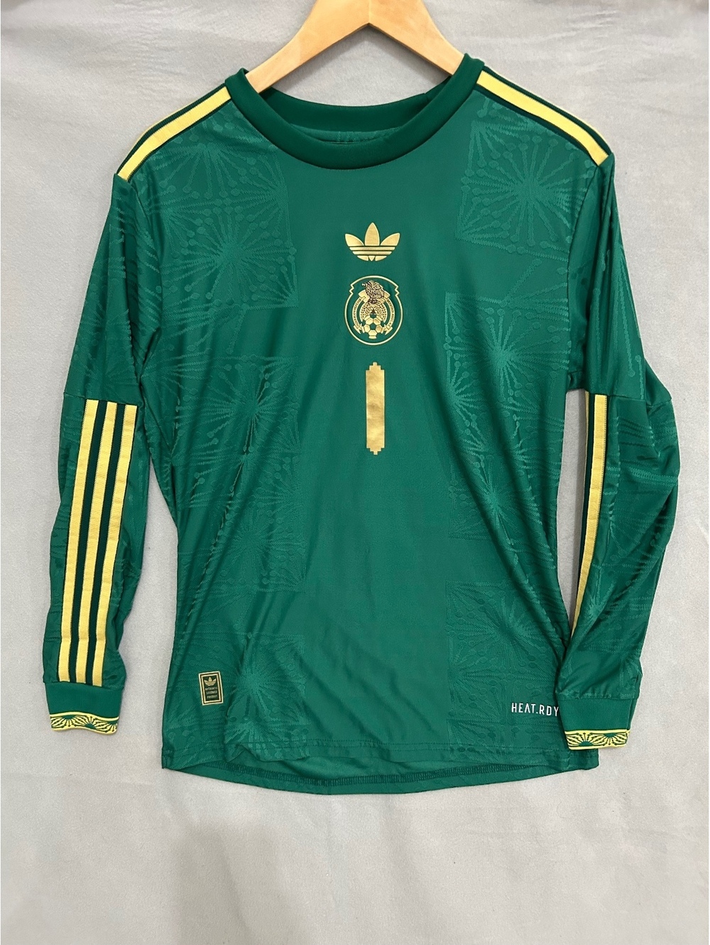 Adidas Originals Mexico de Oro Justin 1 Green Long Sleeve Jersey size large